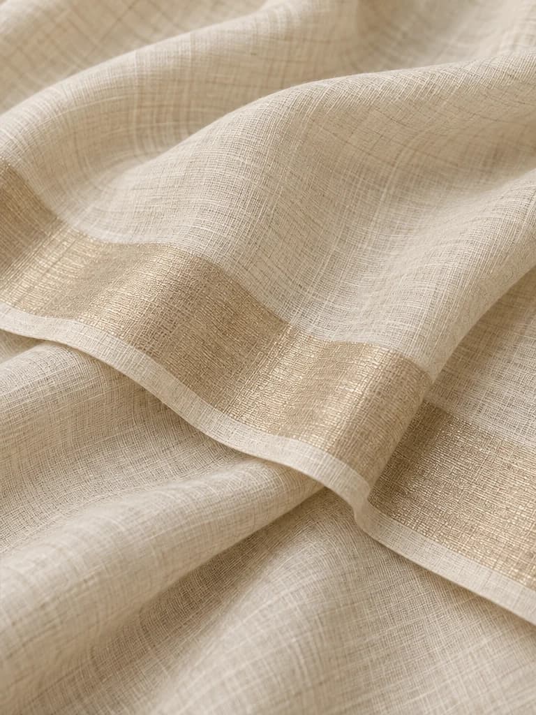 Linen saree fabric and border