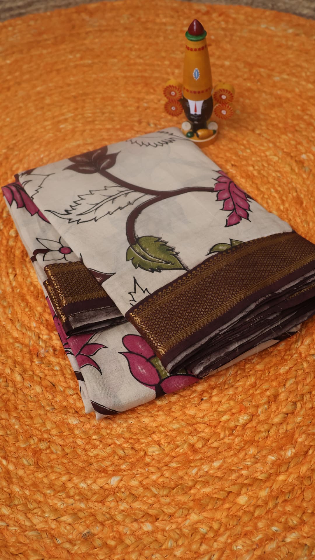 Off White Kalamkari, off white saree