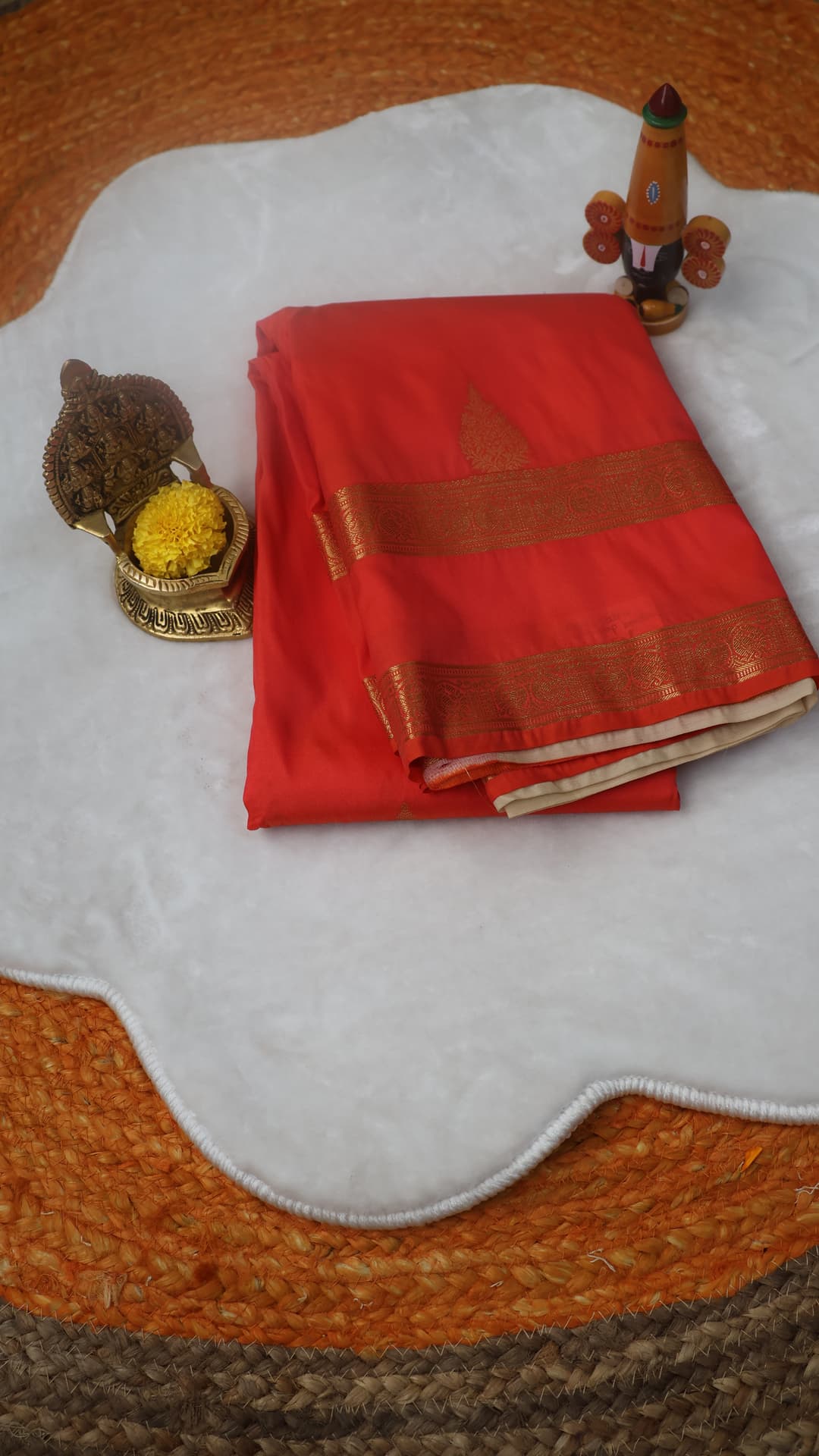 Orange Kanchipuram Silk, orange saree