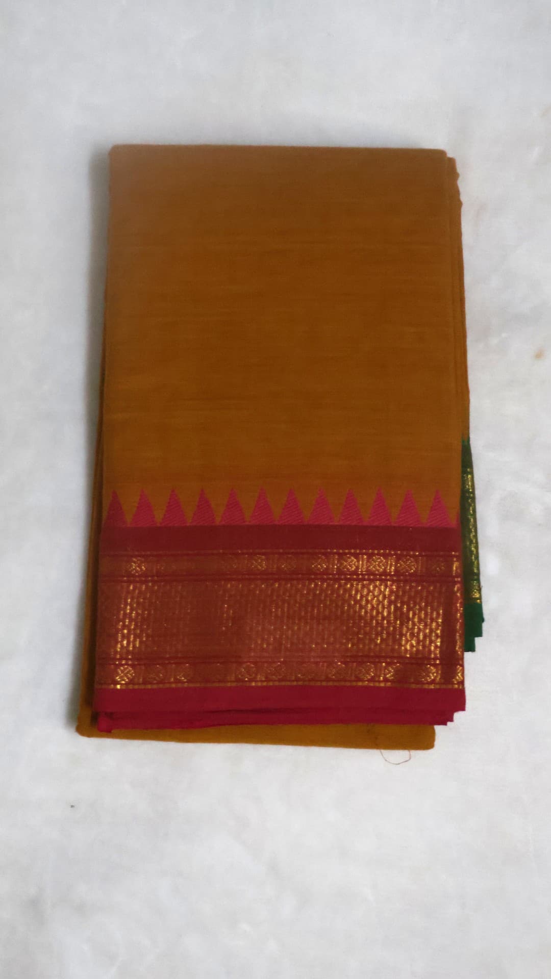 Mustard Chettinad Cotton, mustard yellow saree