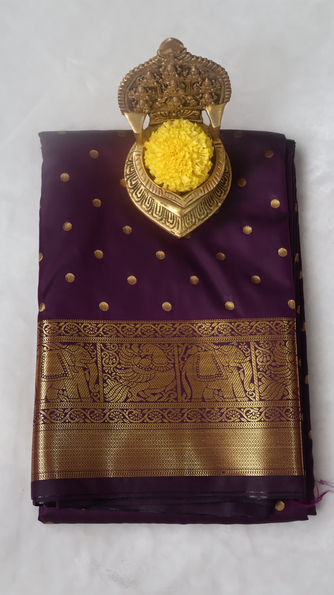 Classic Butta Silk, plum purple saree
