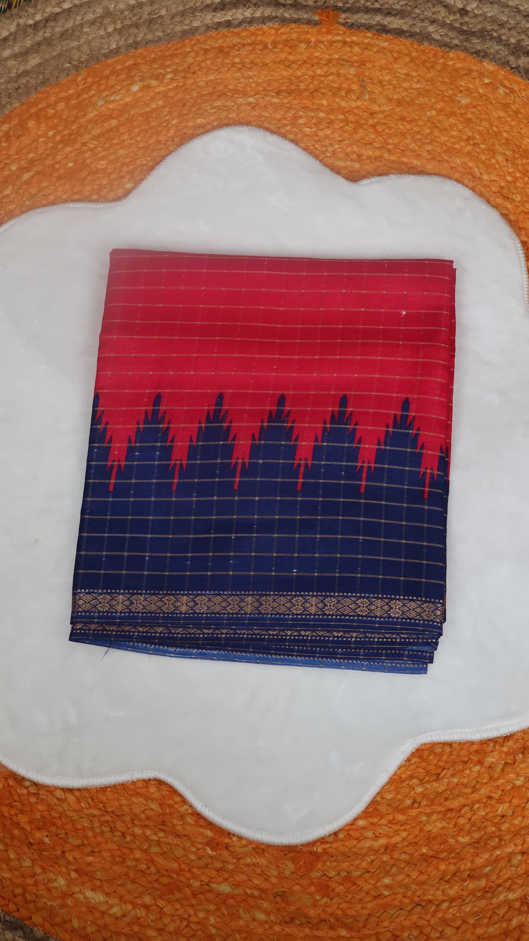 Temple Border Silk, pink saree